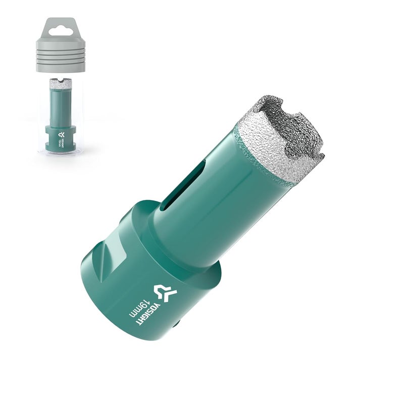 YOSIGHT 3/4 Inch Diamond Hole Saw - 19 mm M14 Shank Diamond Core Drill Bit for Angle Grinder, Dry/Wet Hole Opener, Ideal for Tile Granite Marble Glass Ceramic Brick Stone - Image 1